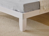 Basic bed frame Painted pine wood Washed white Full 189*136*30.5cm Wooden bed Single bed 00907000