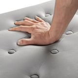 Upholstered Tufted Button Storage Bench with nails trim,Entryway Living Room Soft Padded Seat with W2186139087