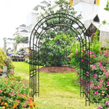 Metal Garden Arch L59'' x W17.71'' x H90.55'' Climbing Plants Support Rose Arch Outdoor Black W1586P268781