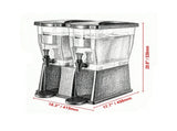 3-Gallon x 2 Beverage Dispensers, Plastic Drink Dispensers with Stand, Spigot & Lid 55726418