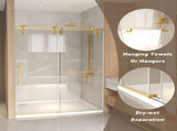 56-60" x 76" H Frameless Sliding Shower Door, 5/16" Clear Tempered Glass, Stainless Steel W1675P412316
