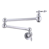 Pot Filler Faucet Wall Mount,with Double Joint Swing Arms Chrome JYC33651CH
