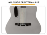 38 Inch Acoustic Guitar for Beginners, H Body Shape, Basswood Folk Guitar in Matte Gray, 6-String 07444592