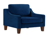 Modern Armchair, Living Room Single Seat Sofa with Wooden Legs, Upholstered Velvet Accent W2186P143465
