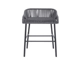 La Push Outdoor Patio Dark Gray Rope Barstool N775P176900D