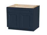 30" Navy Blue Shaker Base Cabinet with Soft-Close Door,Drawer,Space-Saving Solid Wood Unit with T2950P479981