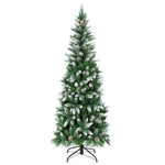 ZUN 6 Feet Artificial Christmas Tree with Pine Cones 83031452