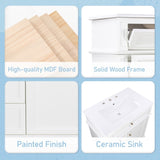 30" Bathroom Vanity with Sink, One Tip-out Drawer, Three Drawers, Door Shelf, Soft Closing Door, N759P227429K