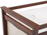 Brown painted pine wood frame children's bed with removable top, 87*53*87.5cm, includes 3 fabric 59911302