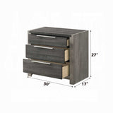 Contemporary Gray Finish 3-Drawers Nightstand Wooden 1pc Bedroom Furniture Bedside Table B011P318944