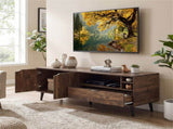 59" Rustic TV Stand for 65-inch TVs, Media Console with Cabinet, Drawer & 3 Open Shelves 51590607