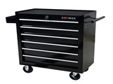 6 DRAWERS MULTIFUNCTIONAL TOOL CART WITH WHEELS-BLACK 69021719
