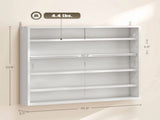 5-Tier Wall Display Storage Cabinet with Glass Doors & 4 Adjustable Shelves 23.6"x31.5" White 09607559