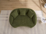 LY-049S Curved Modern Boneless Sofa Loveseat, Backrest Upgrade, 2-Seater Green Chenille Compression W2231P402441