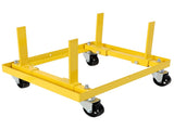 750lbs Rolling Engine Stand,Adjustable Width And Length, with 2pcs Buckle Straps,Yellow--Self-pickup 64415047