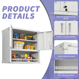 ZUN Metal Wall-Mounted Tool Storage Cabinet with Locking Door and 1 Shelf 1 Opened Drawer for Garage 90012667