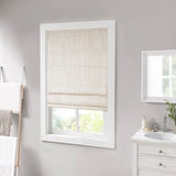 ZUN Basketweave Room Darkening Cordless Roman Shade B03598225