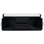 ZUN TREXM Storage Bench with 2 Drawers and 2 Cabinets, Shoe Bench with Removable Cushion for Living WF288172AAB