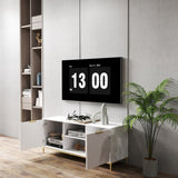 Modern TV Stand with Wave-Design Doors, Open Shelf & Adjustable Shelf - Stylish and Functional for 14246610