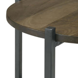 Natural and Gunmetal Accent Table with Bottom Shelf B062P153890