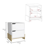 Luss Nightstand, Bedside Table with 2-Drawers B070P188858