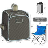 2-Person 800W Portable Sauna Tent 15-90min Timer, 3L Steamer 00137783