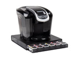 Single Serve Coffee Pod Drawer, 36 Pod Capacity, Metal, 12.75"L x 13"W x 3"H, Black 64942708