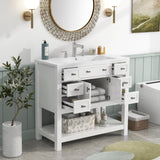 ZUN 36'' Bathroom Vanity with Top Sink, Modern Bathroom Storage Cabinet with 2 Soft Closing Doors and 6 31776552