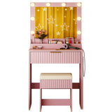 Apple powder particleboard with a 3-compartment, 1-drawer, 3-compartment dressing table set with 8 98989767