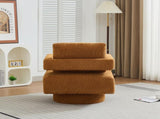 29.13" W Square Swivel Accent Chair, Modern Rotating Arm Chair with Open Back,360 Degree Rotation, W3188P280197