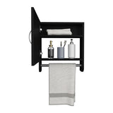 BOTIQ 19.7" H x 17.7" W Mirror Medicine Cabinet with Towel Rack White, One door with Two interior B070P242492