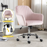 Accent chair Modern home office leisure chair with adjustable velvet height and adjustable casters W1521108571
