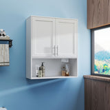Bathroom Mirror Cabinet - Two Door Wall Cabinet Bathroom Vanity Mirror Cabinet with Facial Tissues W331P279735