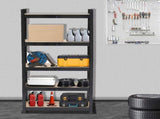 110 x 45 x 180cm 5 Tiers Powder Coated Storage Rack Black 78856835