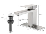 Bathroom Faucet Single Hole, Single Handle Stainless Steel Faucet for Bathroom Sink with Deckplate W1224P195900
