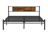California King Bed Frames ,Headboard with wood panel decoration,black W311P284655