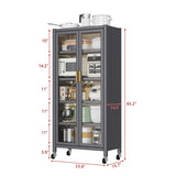 Open-door kitchen shelving Floor-to-ceiling multilevel household microwave storage cabinet bowls 88888451