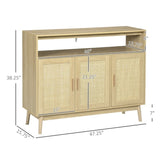 Sideboard Buffet Cabinet with Rattan Doors, Natural 47648043