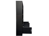 70.87" Tall Bookshelf with 10 Cubes and 3 Doors, 4-Tier Bookshelf, Open Shelf Bookcase with Cabinet, W331P377354
