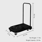 ZUN Capacity Black Plastic Steel Body Foldable Platform Trolley Push Hand Cart Black-1pc W2181P229025