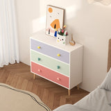 Kids 3 Drawer Dresser, Baby Nightstand for Bedroom, Storage Cabinet for Toddler Child for Living W808P264664