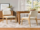 Mid-Century Modern Dining Chair with Solid Rubber Wood Frame & Upholstered Back, N768P489282N
