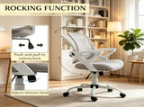 Gray Mid-Back Mesh Office Chair for Long Hours Working, Swivel Computer Chair, Rocking Function, 69111167