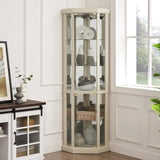 Corner Lighted Curio Cabinet Corner Glass Cabinet Lighted Curio Cabinet Corner Display Case for W2275P194426