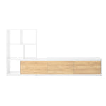 ZUN 74.8''-126'' Extendable TV Stand with 3 Tier Bookshelves for TVs up to 110'', Adjustable 00863000