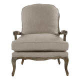 Formal Luxury Accent Chair Plush Cushion Seat and Back Carving Solid Wood Textured Fabric B011P255728