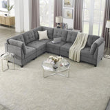 Ottoman Sofa for Modular Sectional,Grey Chenille W487125887