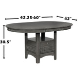 Oval 60-inch Extension Leaf Dining Table, Medium Grey B016P369261