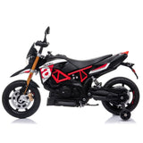 ZUN 12V Aprilia Licensed Kids Ride On Motorcycle, 4-wheel Electric Dirt Bike with Spring Suspension, LED W2181142119