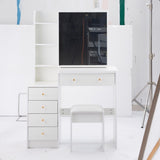 37" Middle Size Left Bedside Cabinet Vanity Table Cushioned Stool, Extra Large Right sliding W3258P293197